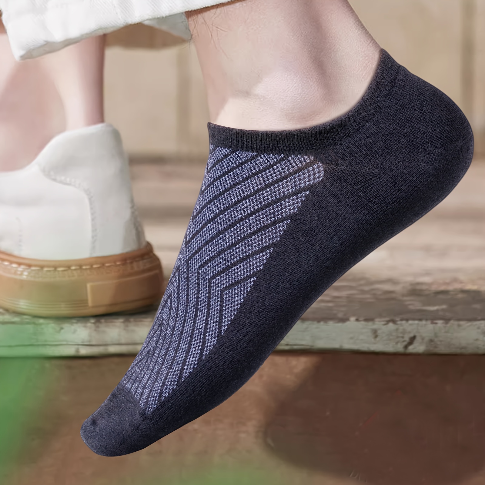 de Meias de Tornozelo Invisíveis para Homens, Curtas e Respiráveis,  Meias para Tênis e Treino, Pretas e Brancas