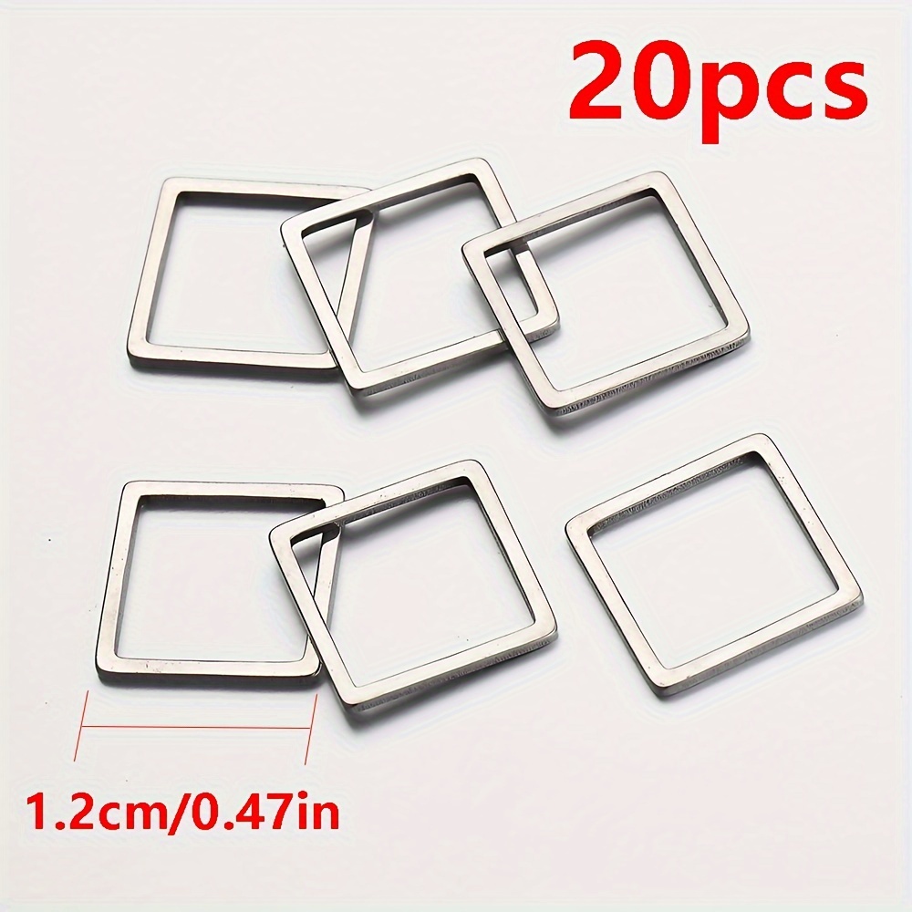 20pcs Stainless Frames Charms 12/16/20mm Blank Bezels Connector For Jewelry Making Earrings Pendants Findings