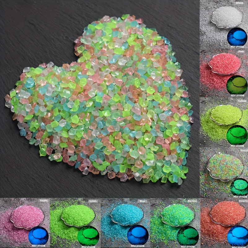 

5000pcs/125g Glow Stones - Vibrant Fluorescent Pebbles For Diy Outdoor Decor, Aquarium, Yard, Bonsai, Pathway, Fish , , Party, Festival Decorations - Plastic Material