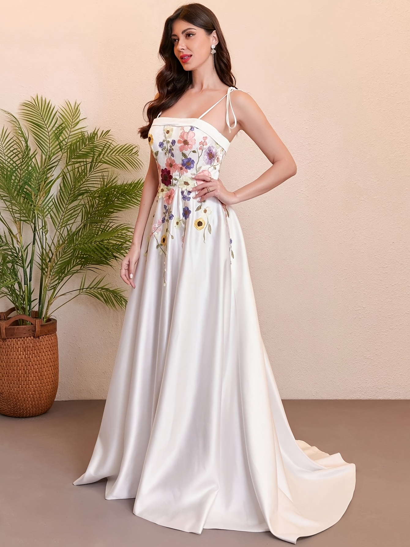 aliexpress embroidered dress Magdalen Yellow Floral Maxi Dress