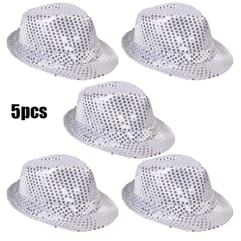 TEMU Cappello basco da 5 pezzi lucido da discoteca per hip hop jazz e - Cappello da festa unisex, a esibizioni, , Halloween, festival musicali e |