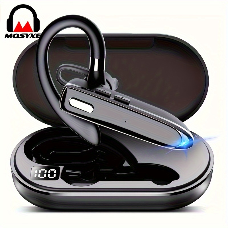 

Mosyxe Wireless Headset, A Business-oriented Wireless Headset With A Microphone, A Driving Headset With 24-hour Talk Time, Compatible With Ios And Android Phones, In Black Color.