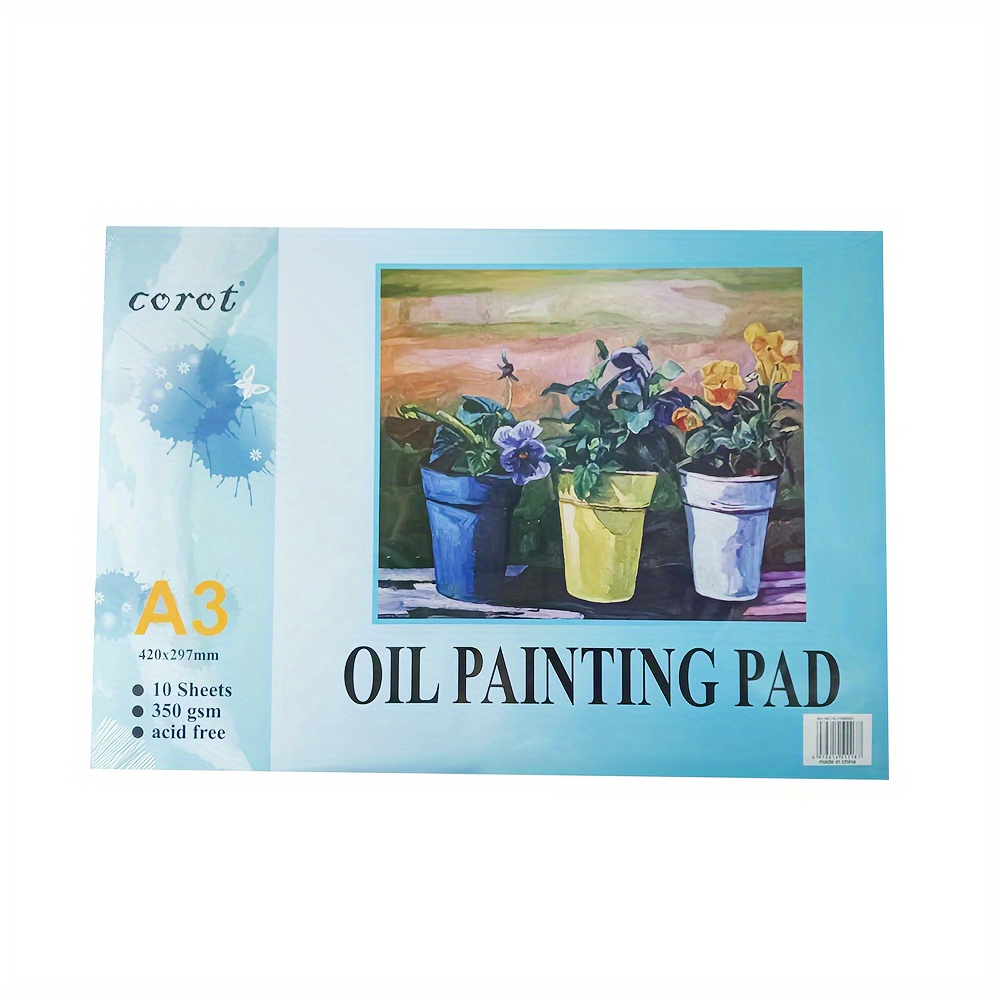 

Corot Professional Oil Painting Pad - 10 Sheets, 350gsm, Acid-free Cardboard For Artists & Enthusiasts, Indoor/outdoor Use