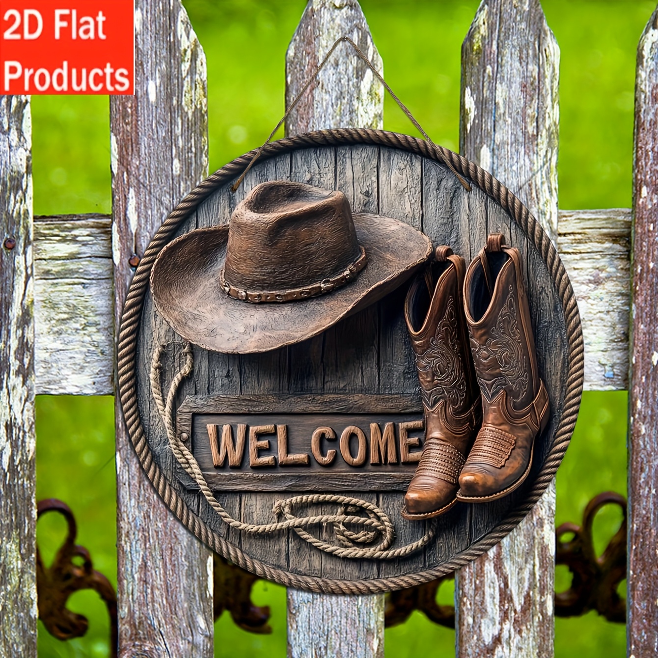 E-shop 2D Flachdruck . Willkommen Thema Rundes Holz Dekoschild, Geeignet für Bar Küche Café Home Office Dekor, Weihnachtsgeschenk, 8X8 Zoll,