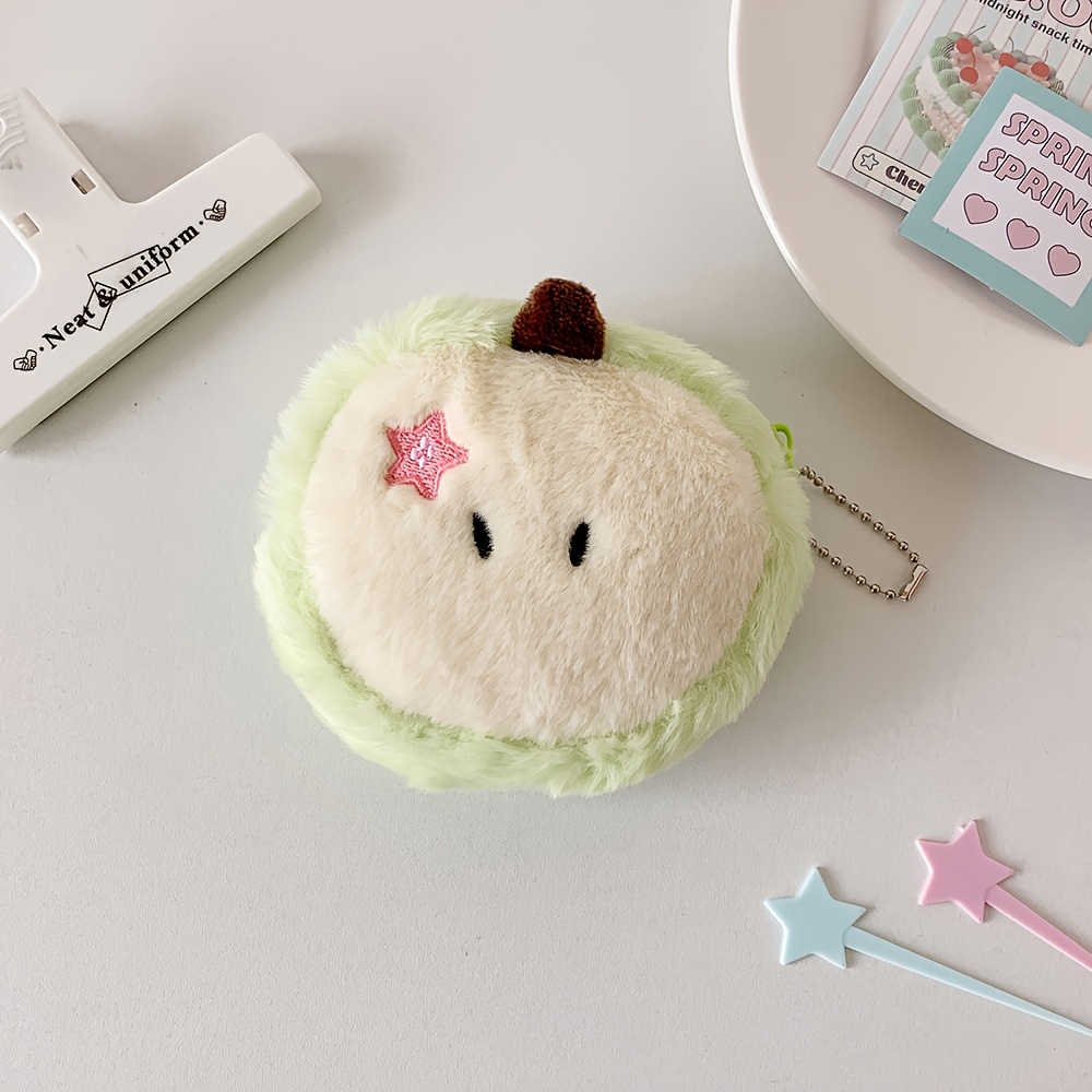 TEMU 1pc Earphone Bag 's Lipstick Portable Storage Small Bag Cartoon Cute Plush Coin Purse Creative Fun Pendant