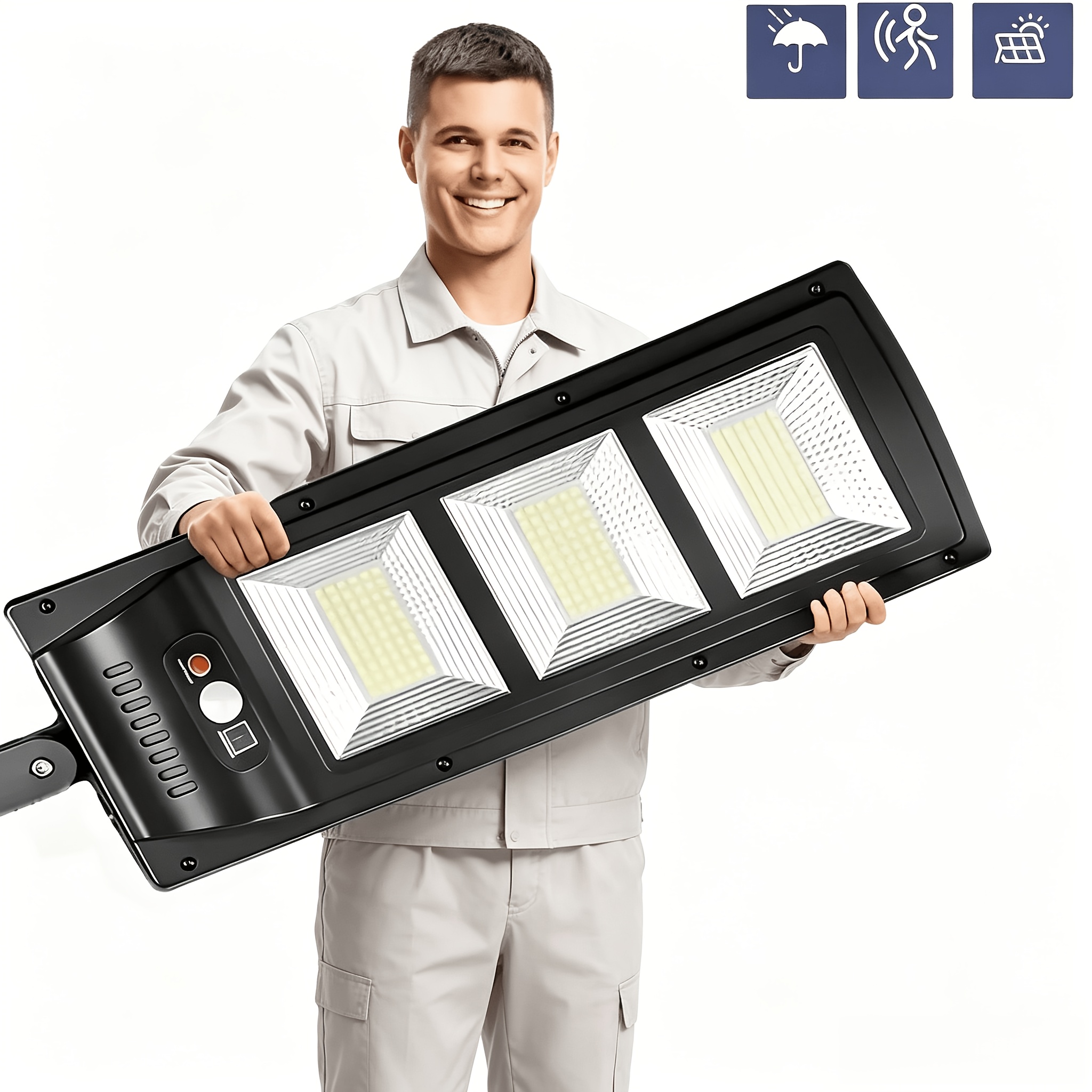 TEMU Outdoor Solar Street Light, Durable 180 Leds, Household Outdoor Solar Light, High- Panel, Holiday Decorator, Suitable For Courtyard, Garden, And