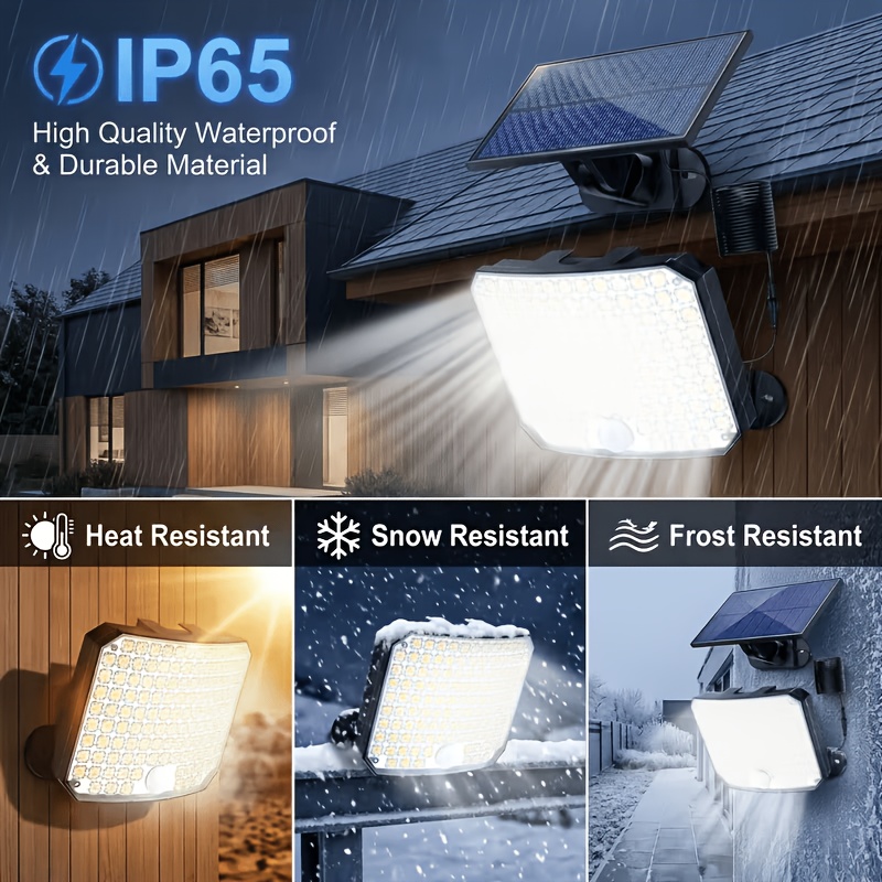 124 LED Solar Motion Sensor Lights Outdoor with Remote