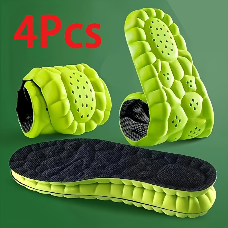 4pcs Sponge Sports Shoe Insoles, Shock-Absorbing, Comfortable, Breathable, for Men, Women, Running Accessories