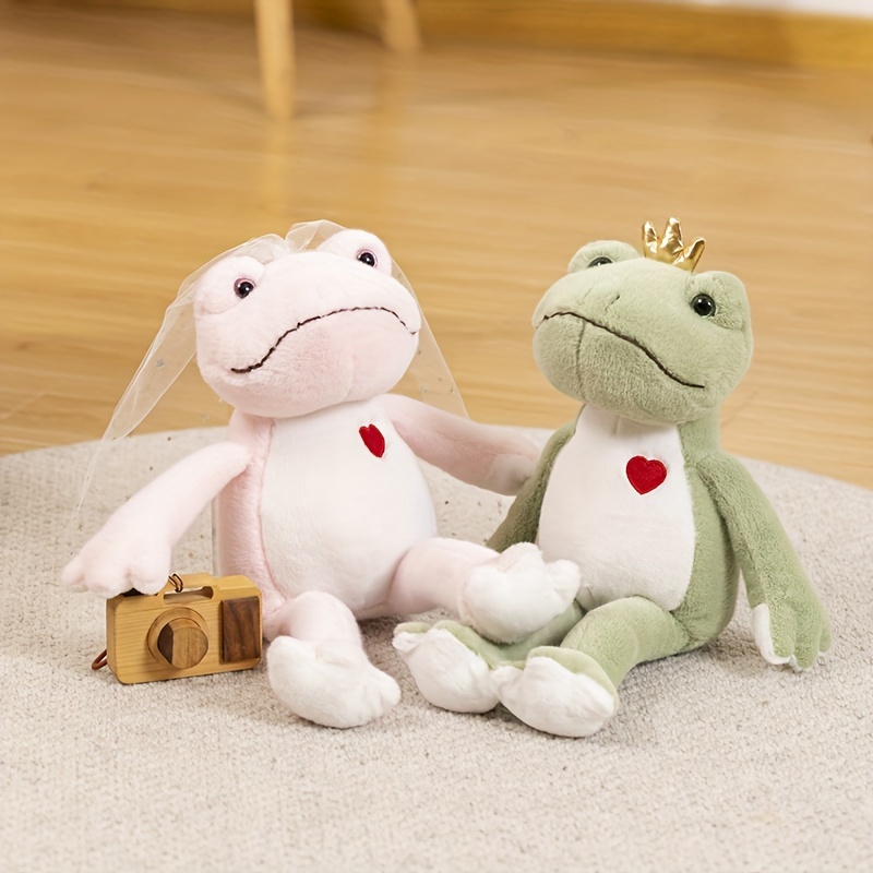 frog plush set, frog stuffed toy gift, kawaii froggy plushie