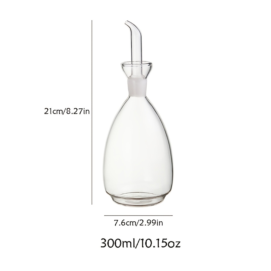 TEMU 1pc Pear-shaped High Borosilicate Heat-resistant Glass Oil Bottle With Single Nozzle, Olive Oil Dispenser, Sauce Vinegar Oil Bottle Leak-proof