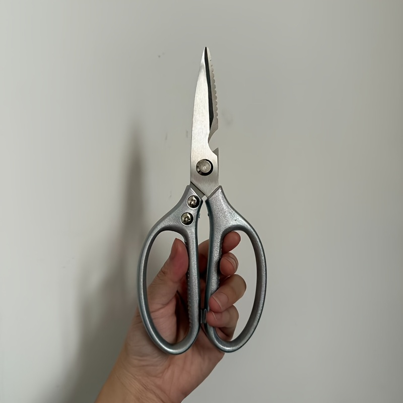 Image of Stainless Steel Kitchen Scissors, Chicken Bone Scissors, Industrial Scissors, Multifunctional Outdoor Meat Scissors, Suitable For Home, Dining, Trimming, Gardening, Kitchen Supplies.