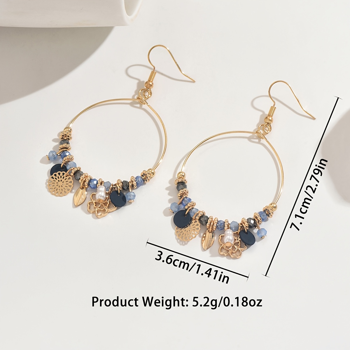 Retro Bohemian Mixed Color Hollow Flower Earrings, Stylish Design