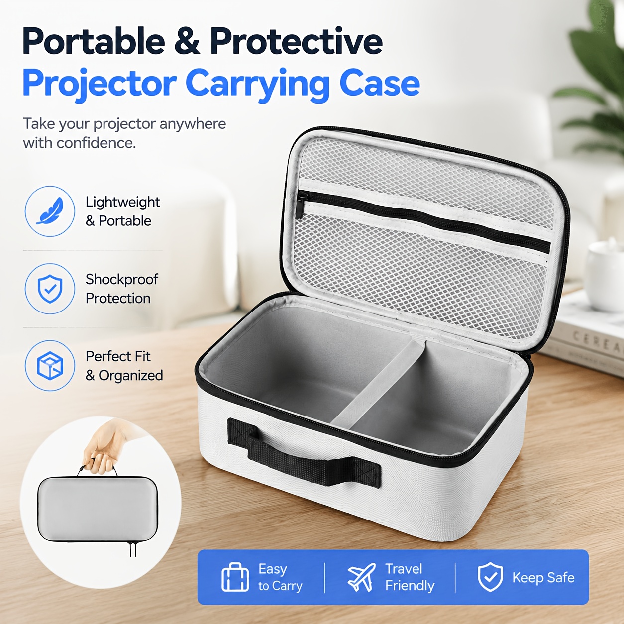 TEMU Xgody Projector Portable Hard Shell Carrying Case - Durable Eva Material, Includes Pro And Hy320 Mini Projectors, Ideal For Travel & Storage,