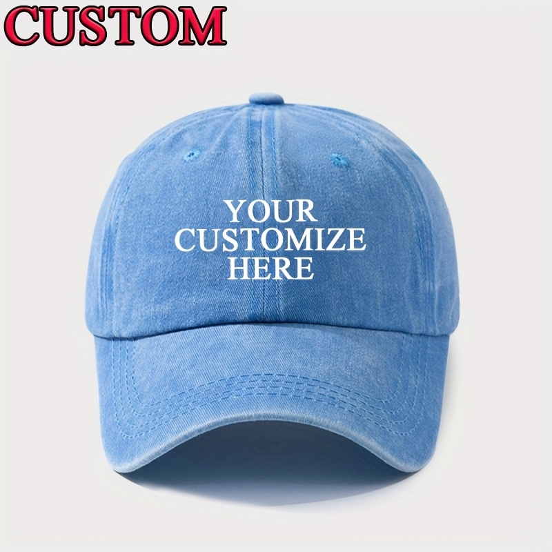 TEMU Washed Baseball Customization - Adjustable, Lightweight Polyester Suitable For Men And Women - Personalize With Your Text, Photo, Or Logo -
