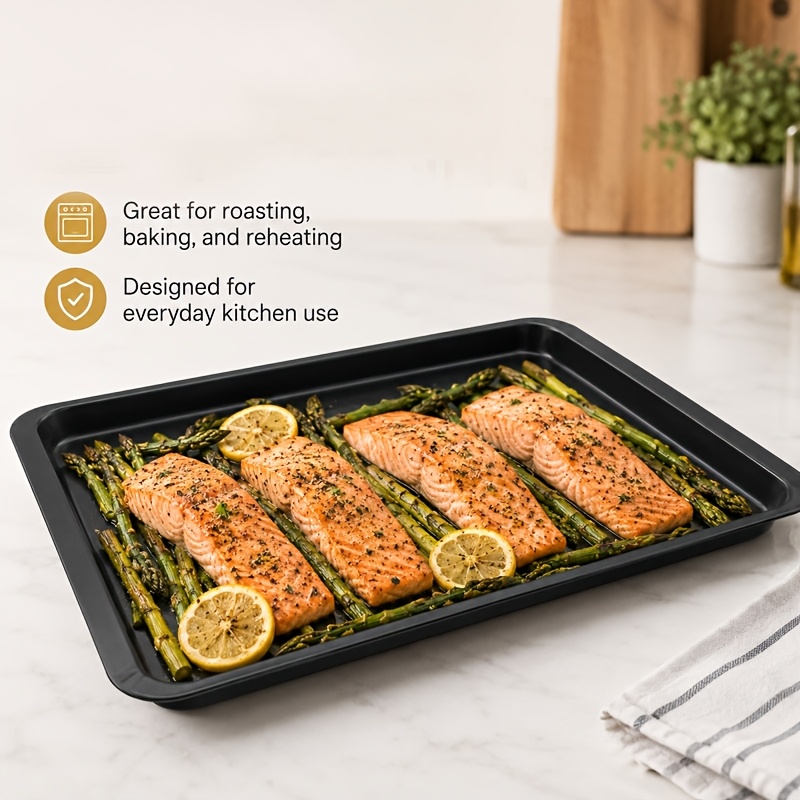 TEMU 1pc, -inch Rectangular Baking Tray, Oven Baking Pan, Shallow Tray For