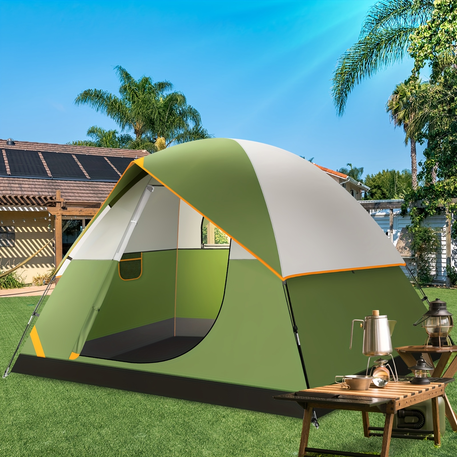 zelt höhe 180 cm Where Tomorrow Pop Up - 3-Personen-Zelt mit Doppeltür- Wurfzelt Trekkingzelt - 210x190x110 Pitching a pyramid tent Category_Specials Products has Qty Style:USB Camping Lichterkette