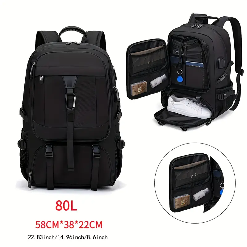 mens expandable travel backpack shoe compartment - Temu mens expandable travel backpack shoe compartment - Temu
