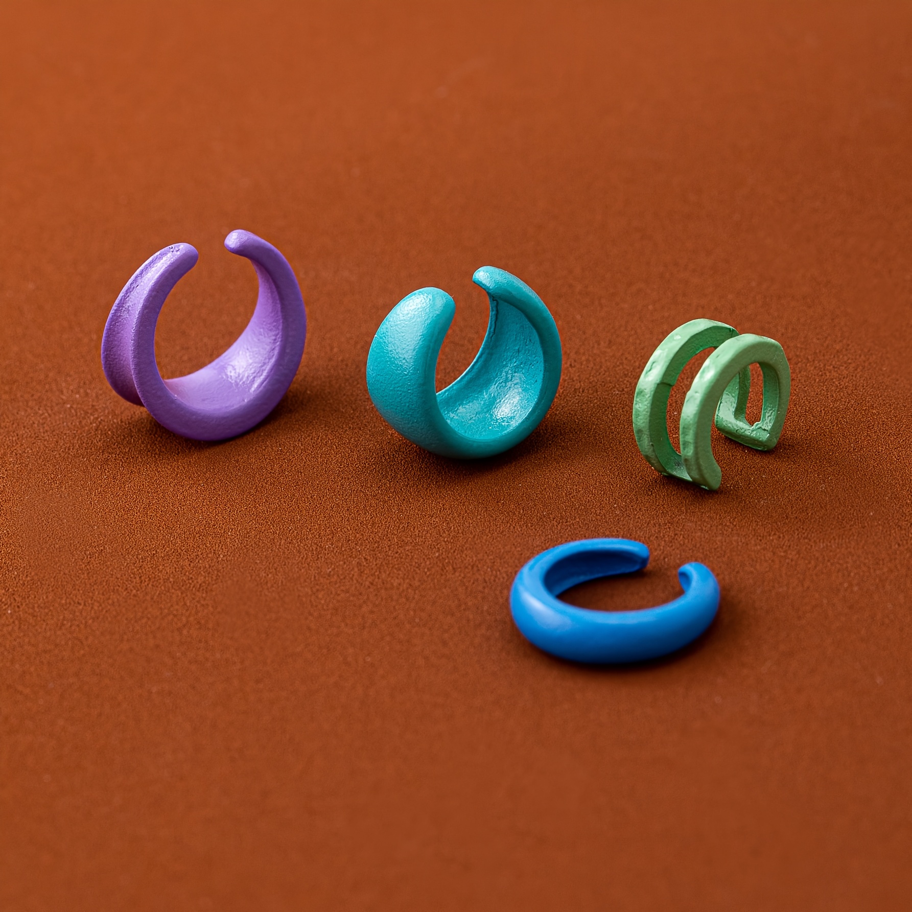 4pcs Clip Earrings Set for Women, Non Piercing Design