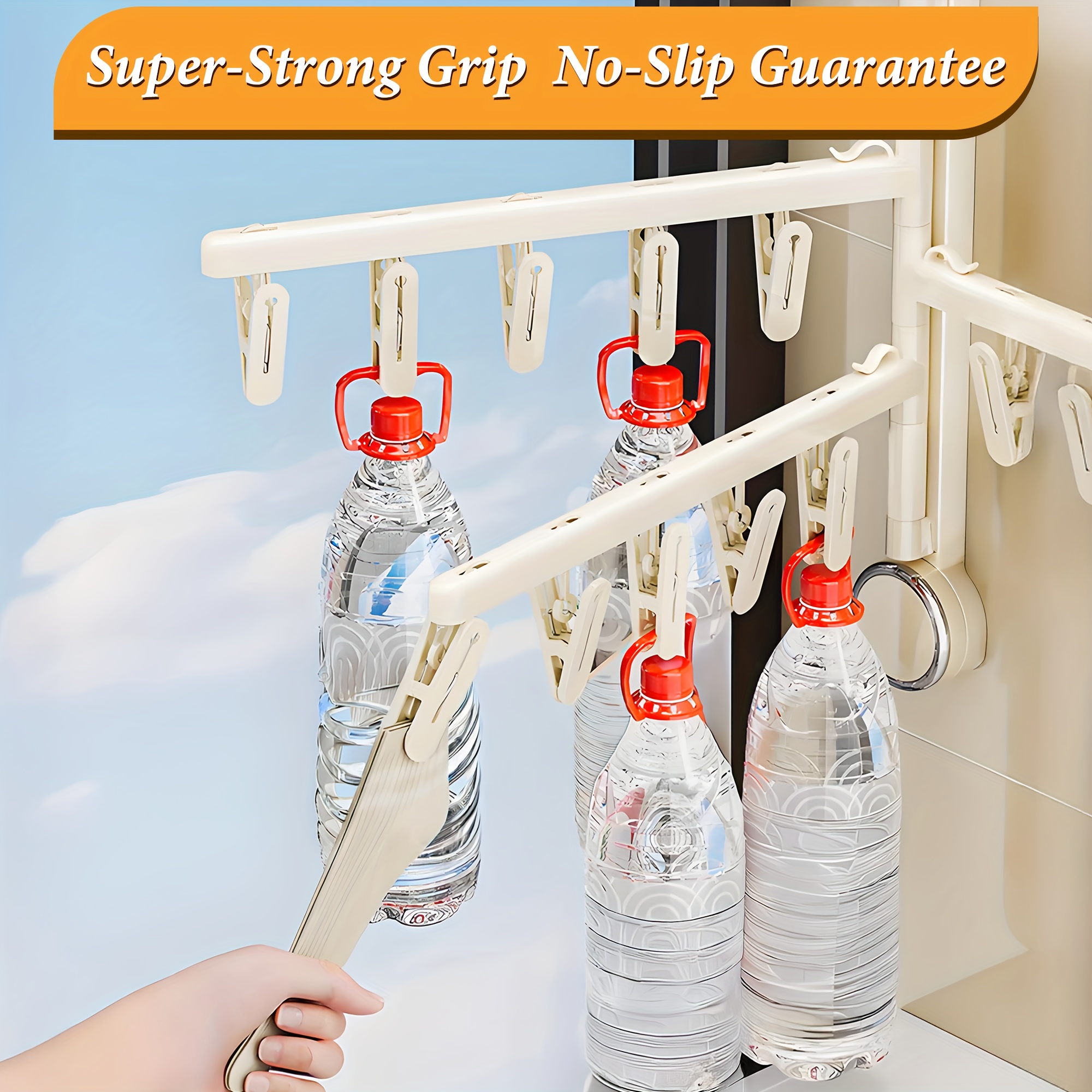 clothes drying rack foldable wall mounted strong suction cups laundry drying rack clothing for hanging clothes space saving clothes rack for dorm balcony laundry room organization collapsible   for socks towel drying Product details 2