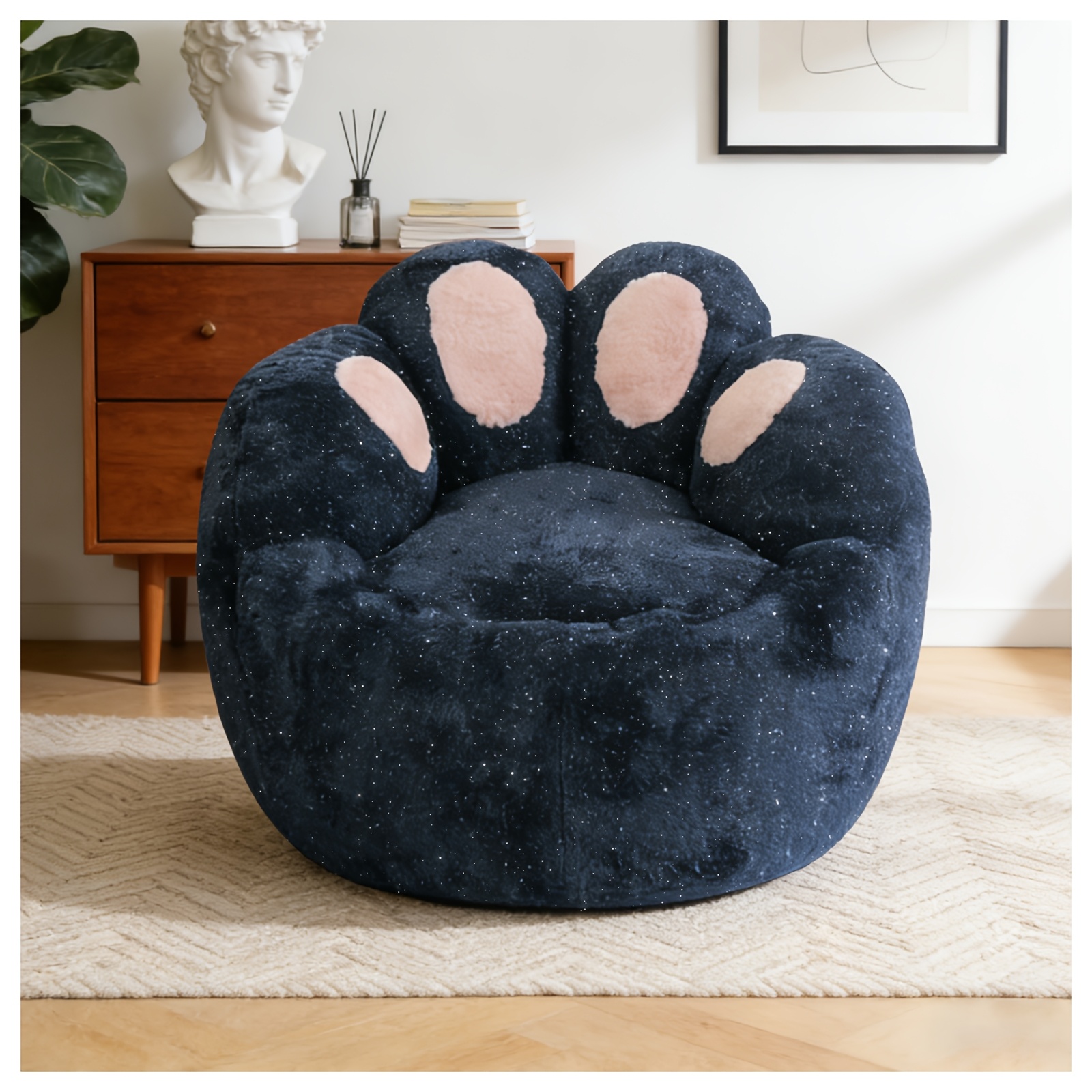 Cute Cat Paw Lazy Sofa, High-elastic Foam Plush Bean Bag Chair, Soft And Removable-washable Single Seat, Suitable For Bedrooms, Living Rooms And , No , Used As An Esports Chair, Floor Chair And Chair