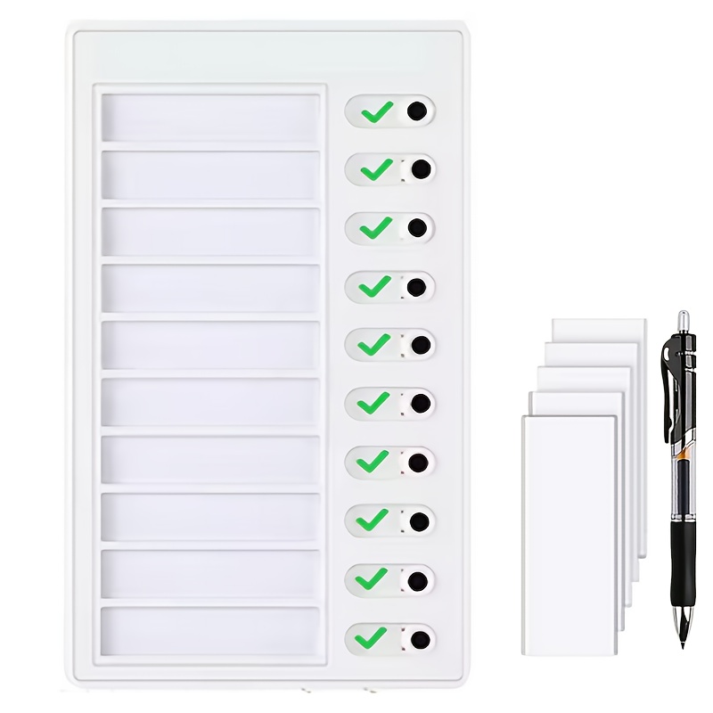 1 With 5 Blank Cards + 1 Pen. Reusable For My List, Task Board, Daily Schedule, Planner, Memo, Task Sheet, And Card