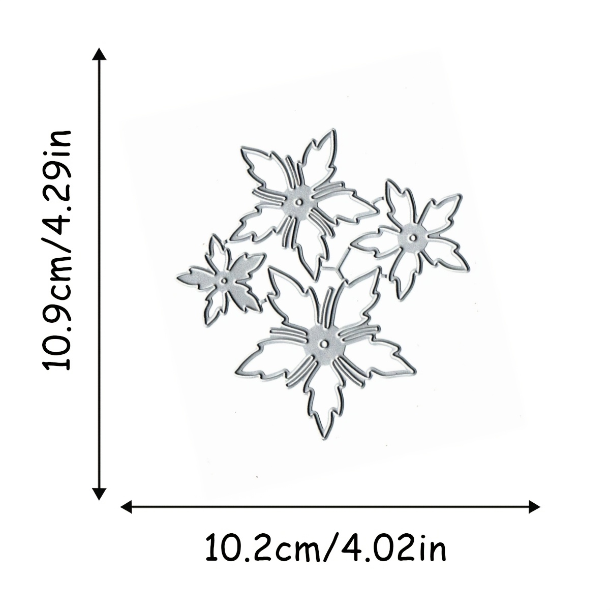 TEMU 1pc Poinsettia Flower Metal Cutting Die, Suitable For Making Holiday Greeting Cards, Invitations, Craft Gift Cutting, Christmas And Halloween