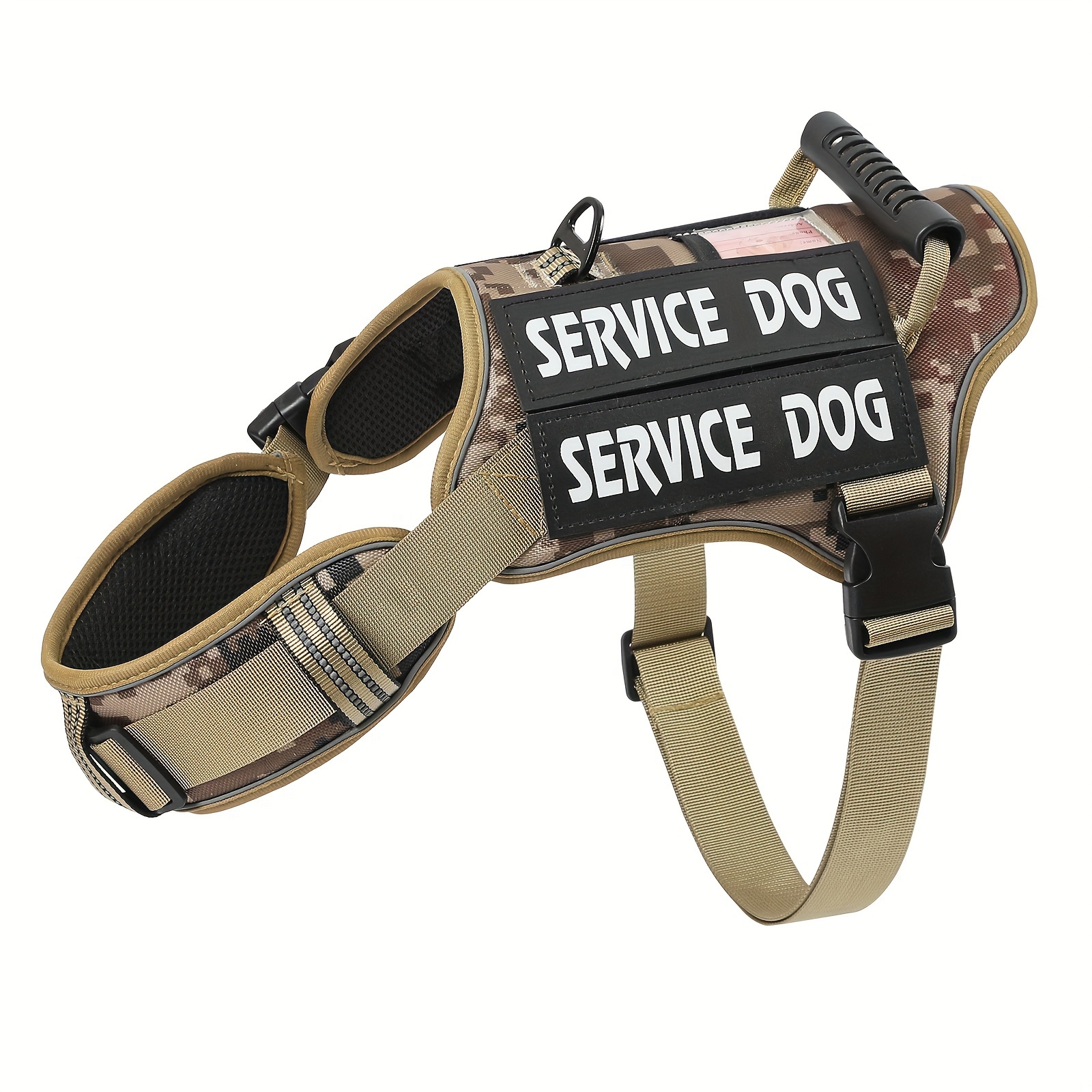 TEMU Dog Harness With Molle And Control Handle Adjustable And Reflective Pet Vest Harness For Easy Walking And Training - Pulling, Tugging Or Choking