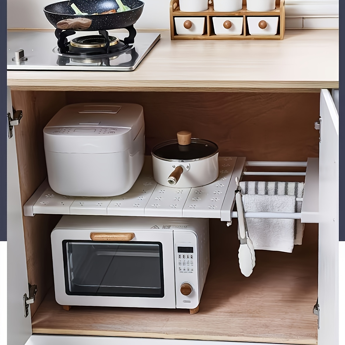 adjustable storage rack set - 3pcs with 1 shelf and 2 brackets, expandable space-saving design for wardrobe, kitchen & bathroom, retractable divider panel,   cabinet organizer,   closet shelves, bathroom organizer, compact organizer, lightweight organizer, stainless  , multifunctional shelf,  , small  , shelf dividers 0