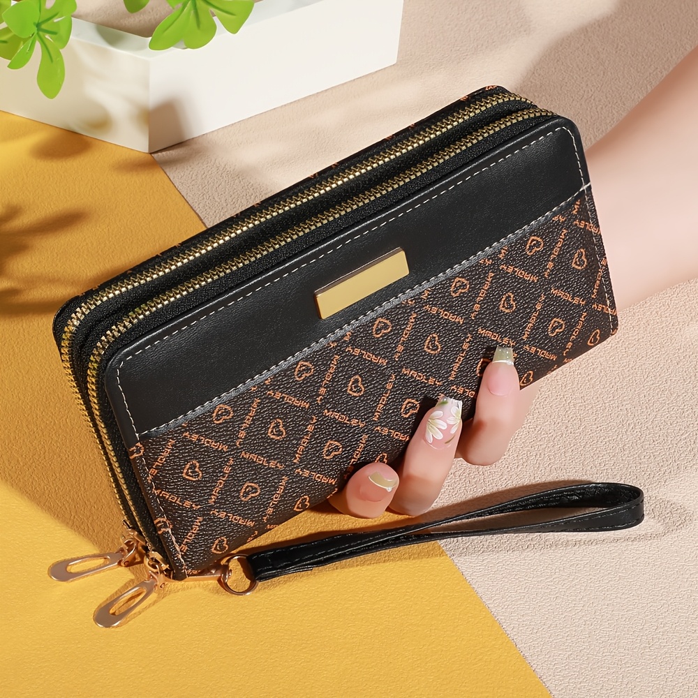 

Classic Wallet, Large Capacity Clutch Wallet With Zipper, Card Holder With 8 Slots And Multiple Compartments, Elegant Hand Clutch, Patchwork Color Long Wallet