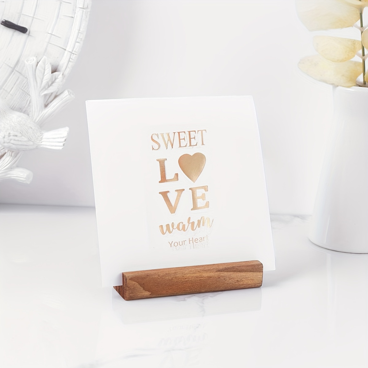 

[ ] 5pcs Wooden & - Multifunctional Desktop Display Stands