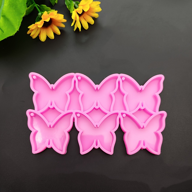 Image of Mold 6-in-1 Set Shape Earrings Pendant Keychain Tag Hanging Ornament Epoxy Mirror Silicone Mold Shiny Earring Mold Pendant Epoxy Mold