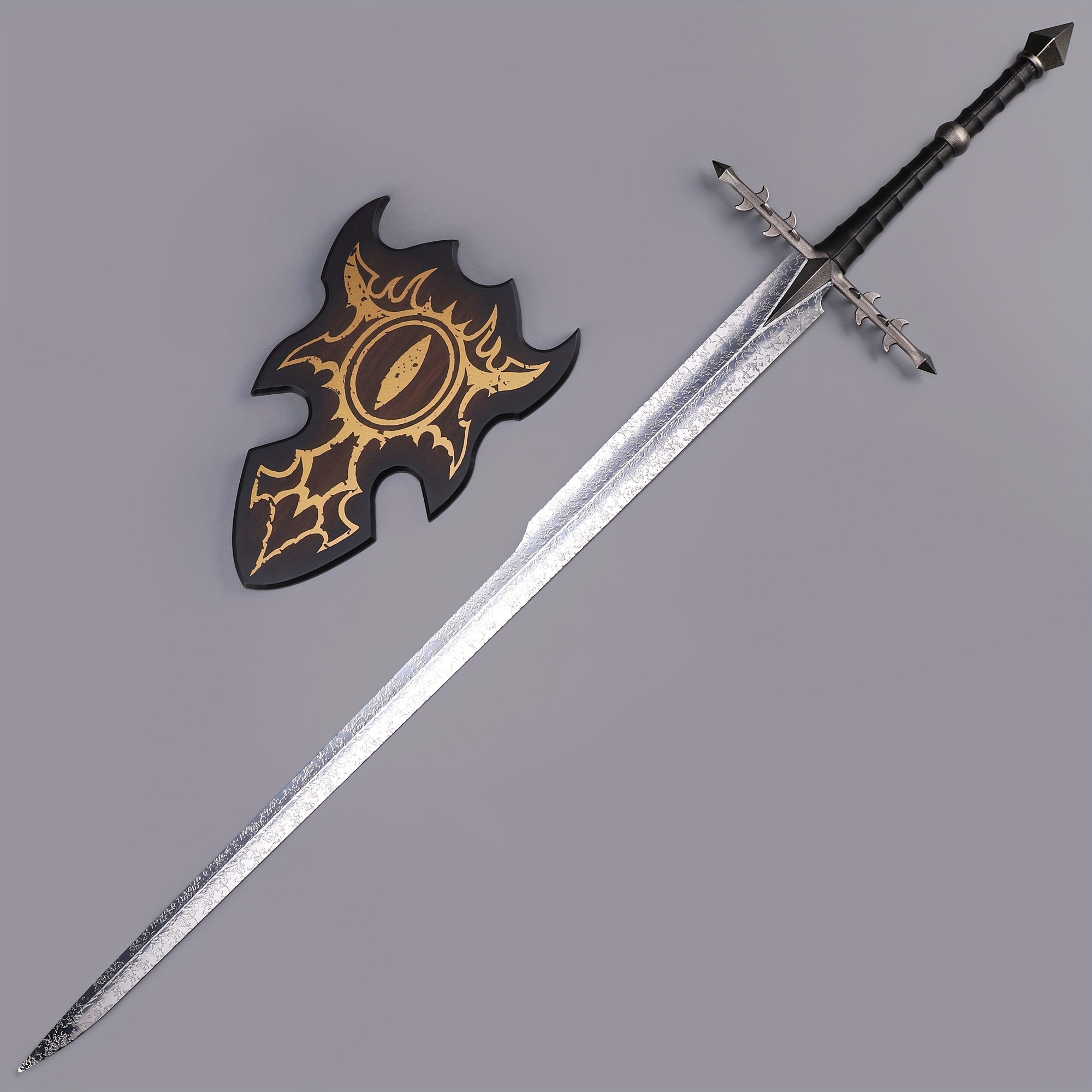 

Medieval Sword With Display Plaque, Perfect Replica Stainless Steel, Halloween Party Cosplay Props Collection Gifts ( Is Not )