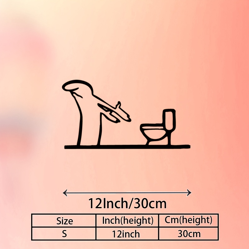 TEMU 2D Plat - 1pc Art Mural Plat 2D en Métal, Statue Murale de Panneau de Toilettes, Parfait pour Salle de Bain, Intérieur/Extérieur, Décoration