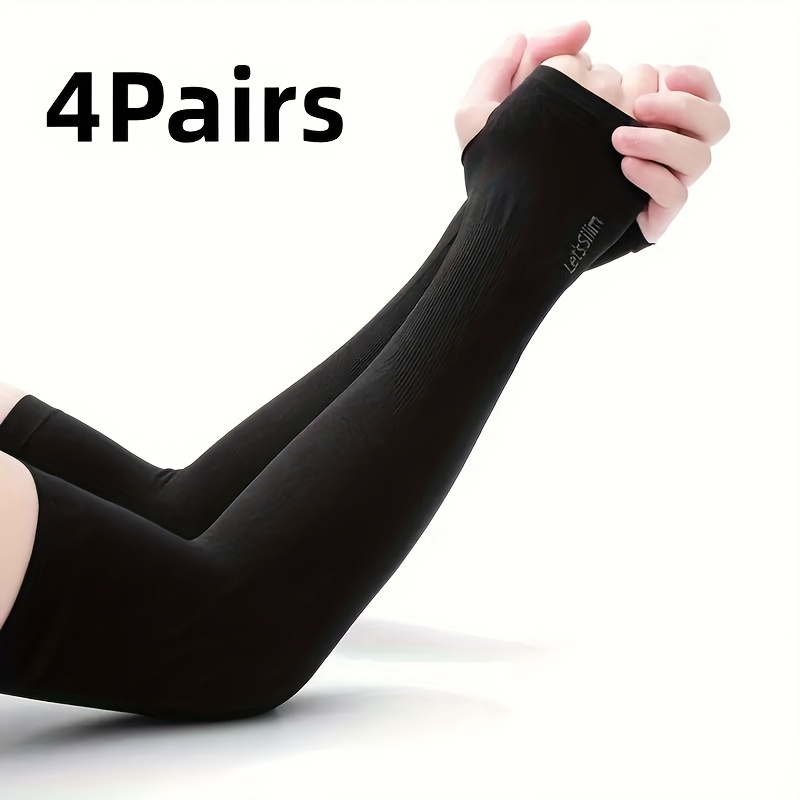 4 Pairs Ice Gloves - Elastic, Long Sports Gloves, Suitable For Cycling And Outdoor Activities, Unisex , Cycling Gloves