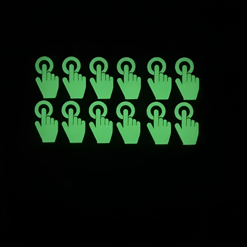 Image of 16 Fun Fingertip Luminous Switch Indicator Buttons, Finger Patterns Help Easier To Find Switches At Night, Luminous Stickers, Wall Stickers, Home Decoration Luminous Stickers, Wall Stickers, You Can