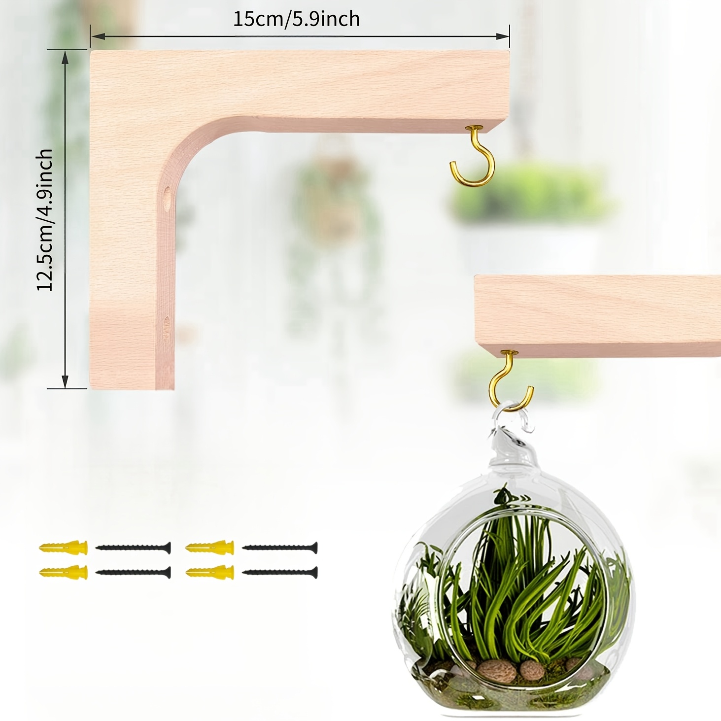 PAMINGONO Soportes De Pared Para Macetas Colgantes – Juego De 2 Ganchos Decorativos De Hierro Para Plantas, Linternas Y Cestas