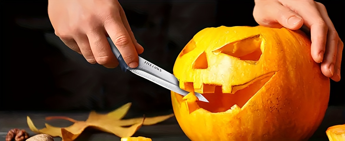 [Best Holiday Gift] 14pcss Five Cows 14pcs Knife Set With Sharpener Block, Stainless Steel, Steak Knife, Cutting Knife, Fruit Knife, Anti Slip Handle, Dishwasher, Safe Kitchen Knife, Built-in Sharpener, Best Holiday Gift In Dark Blue, White, Black, And Red