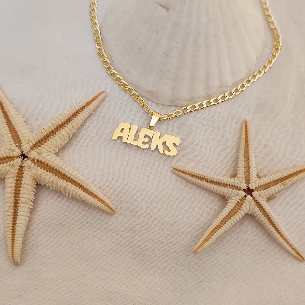 Elegant Simple Style Custom Cuban Chain Name Necklace
