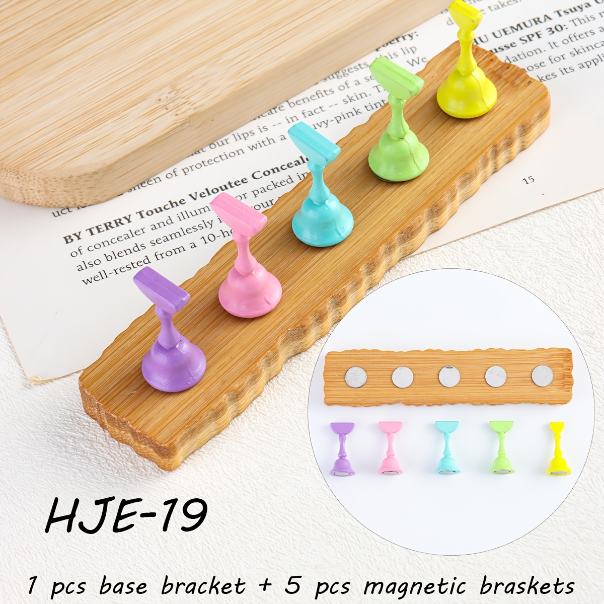 Macaron Bamboo Base Nail Art Practice Stand
