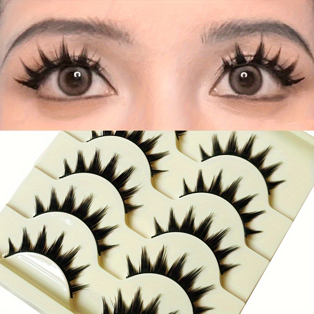 

Japanese-style False Eyelashes, 0.10mm Thick, 13-15mm Long, Curled, Anime And Cosplay Inspired, Reusable Lashes