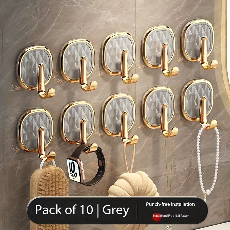 

5/10pcs Luxury Acrylic Wall-mounted Fashion Hooks - Easy Install Adhesive Coat Hanger, Stylish Entryway And Hallway Hook For Clothes, Bags, Accessories