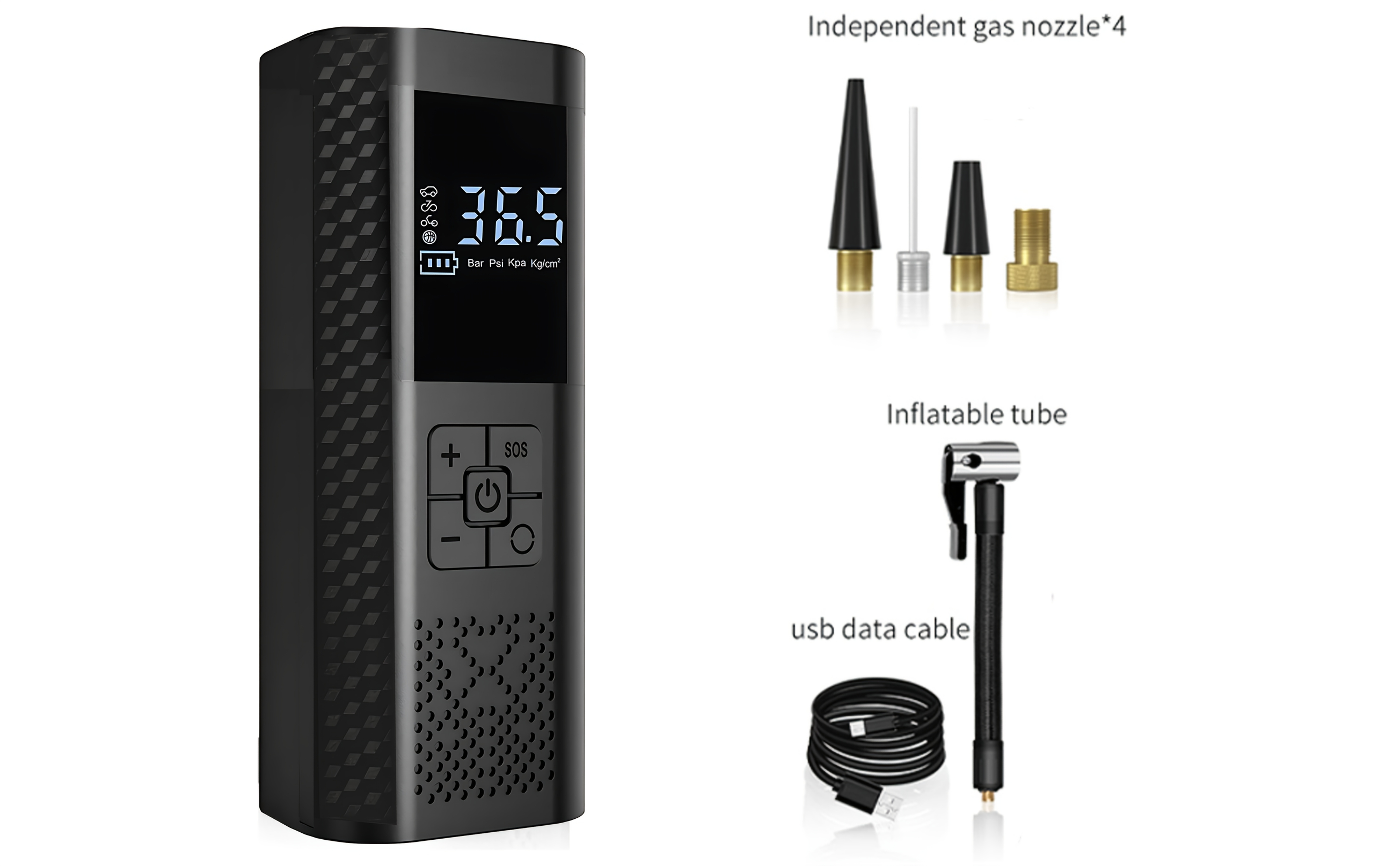 Tire Inflator Portable Air Compressor - 3X Fast 150 PSI Car Tire Air Pump - Cordless Car Tire Inflator with Pressure Gauge and LED Light - Electric Air Pump with Auto Shutoff for Car, Motorcycle, Bicycle, Balls