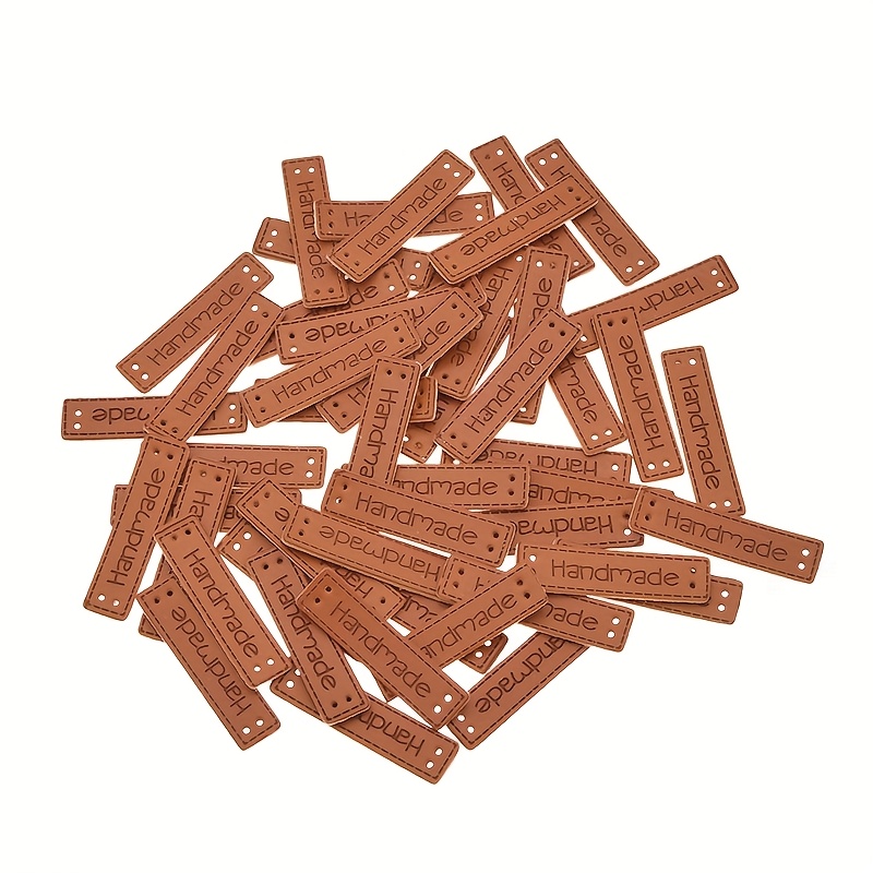 100pcs Handmade Label Artificial Leather Labels For Handmade Labels For Clothing Hats Bags Sewing Accessories
