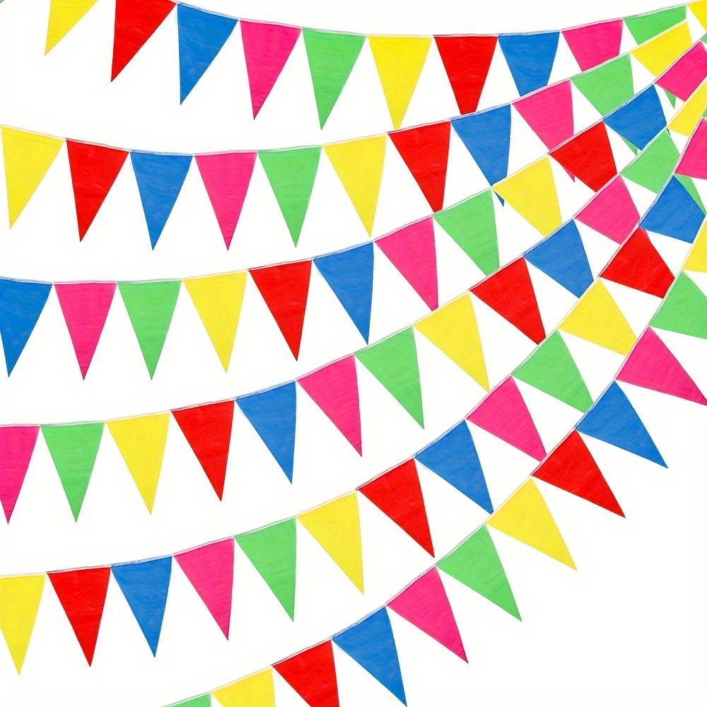 

720pcs 7.1x11 Inches Colorful Pennant Banner Flags, Multicolor Bunting String Triangle Flags Bulk, Garland For Grand Opening, Carnival Theme Birthday Party Decoration Outdoor Events Decor