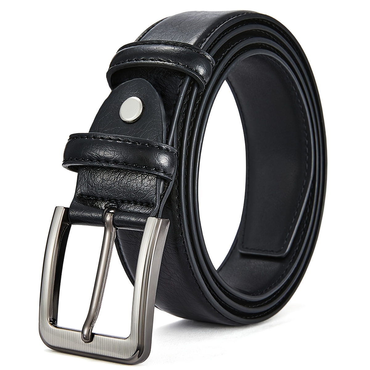 TEMU 1/'s High-end Business Vintage Pu Belt With Alloy Pin , Fashion Belt, Belt Combination Set