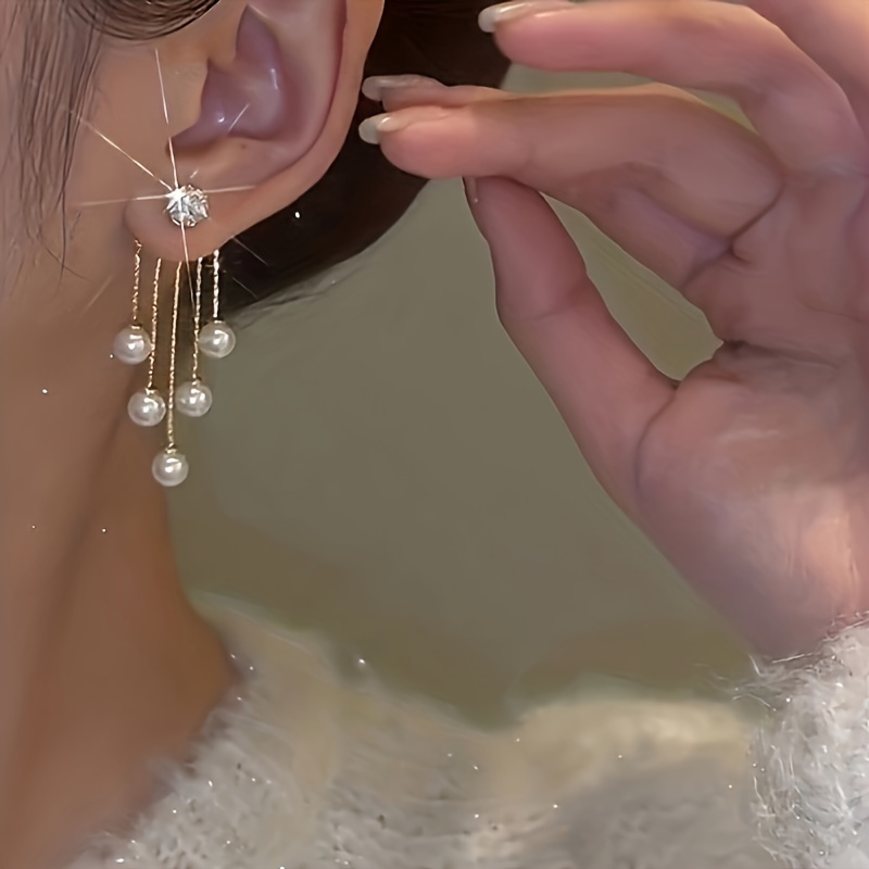 

Alloy Drop And Zirconia Embellishments, Steel Ear , Suitable For Banquets And Parties