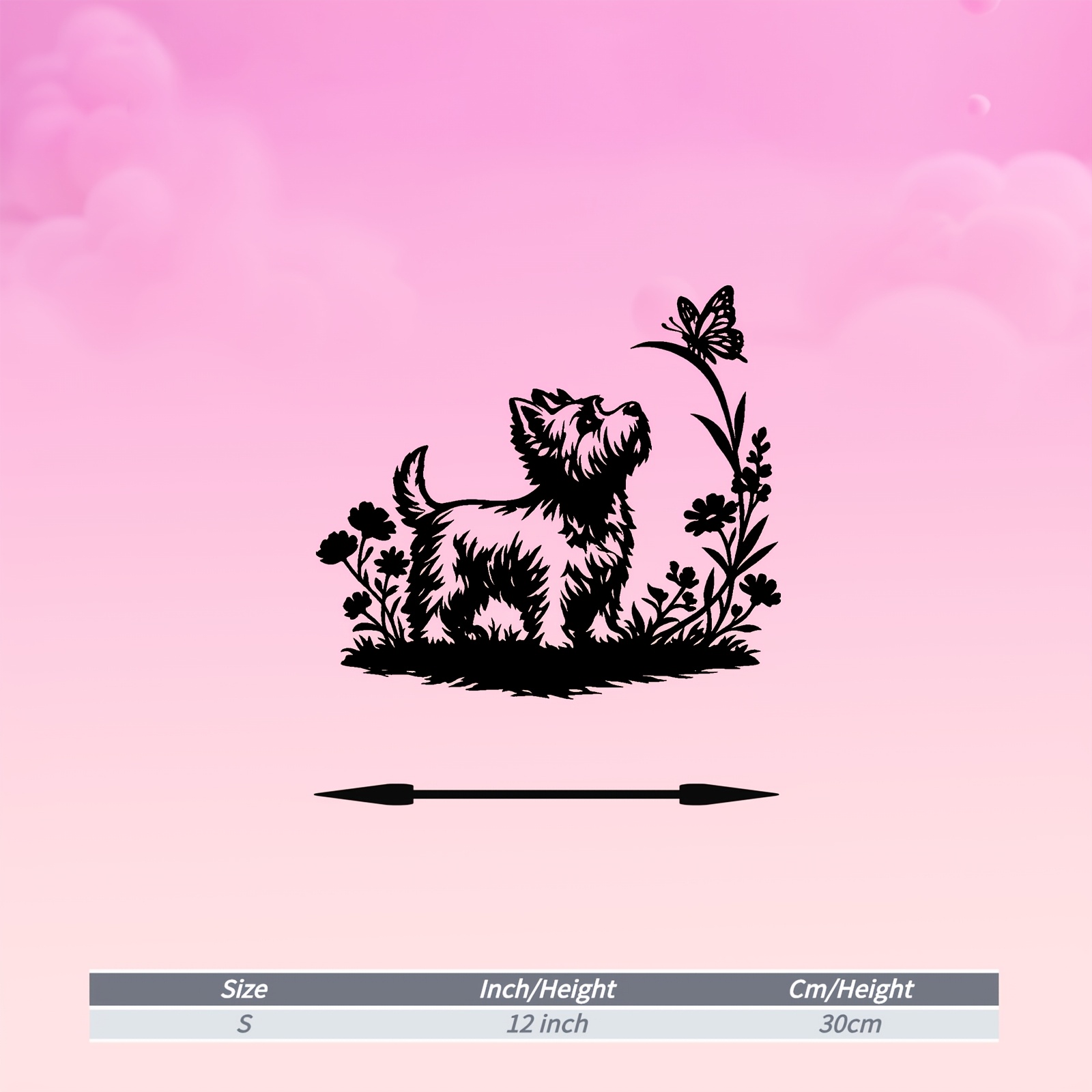 TEMU 1pc West Highland Terrier Metal Wall Art, Adorable West Highland Terrier Statue Mural, Ideal Gift For Christmas, Easter, Dog Decor Enthusiasts,