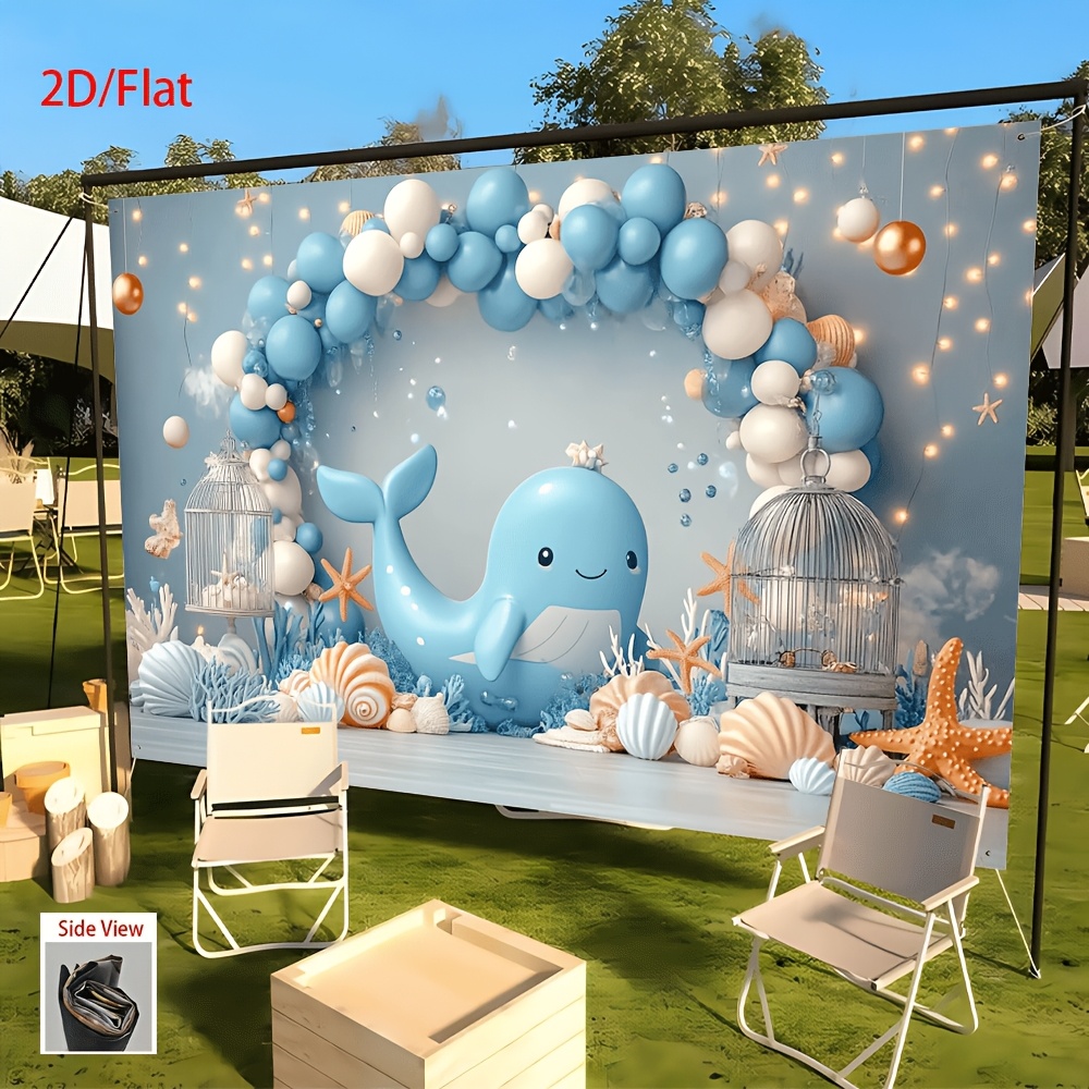 jit   2d flat background fabric party banner whale themed party decoration set living room office bar   decor party   festival festival background decoration birthday background decoration banner 0