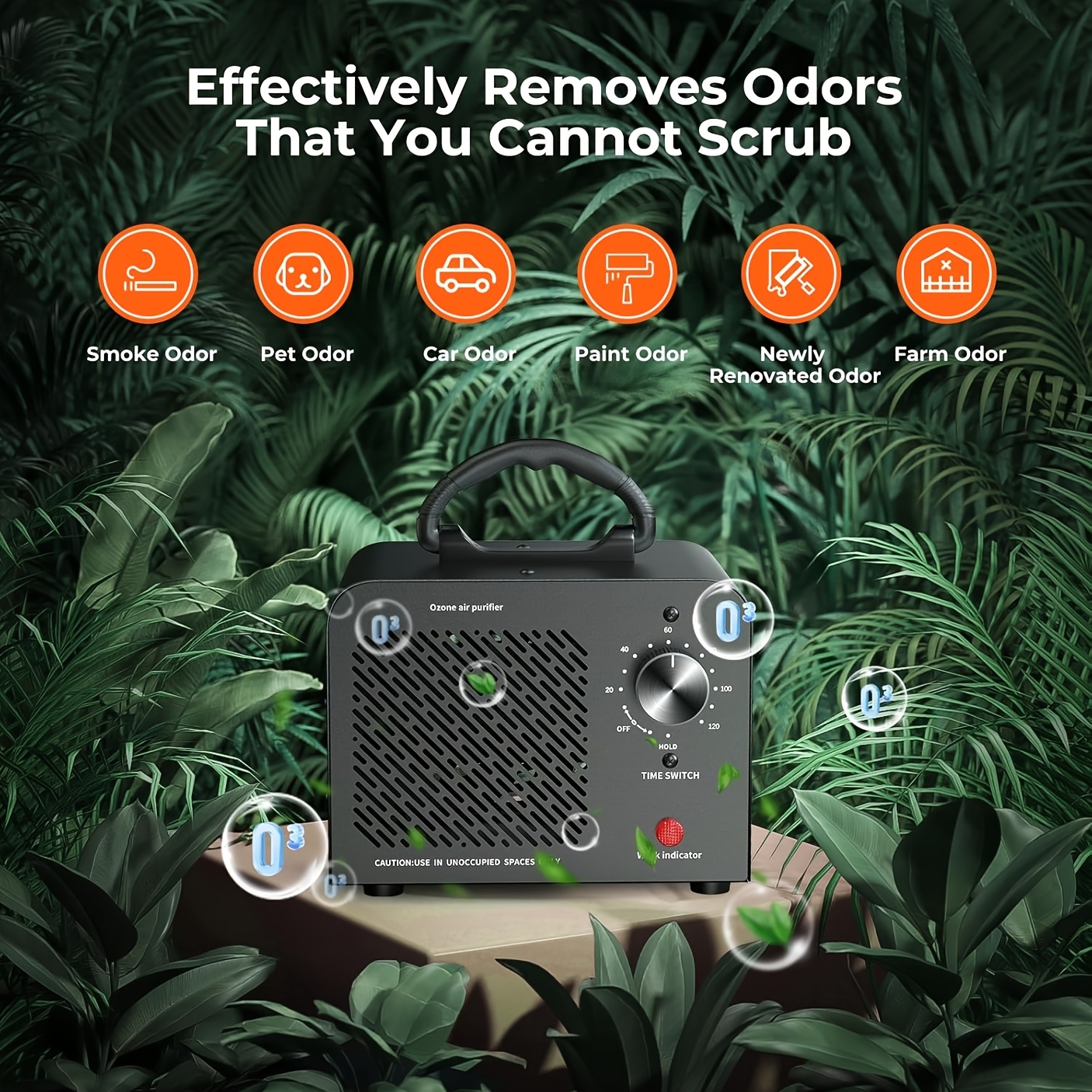 TEMU Ozone Generator 36, 000mg, Commercial Ozone Machine Odor Removal, High Capacity O3 Ionizer Deodorizer, Portable Mini For Car, Home, Smoke, Pets,