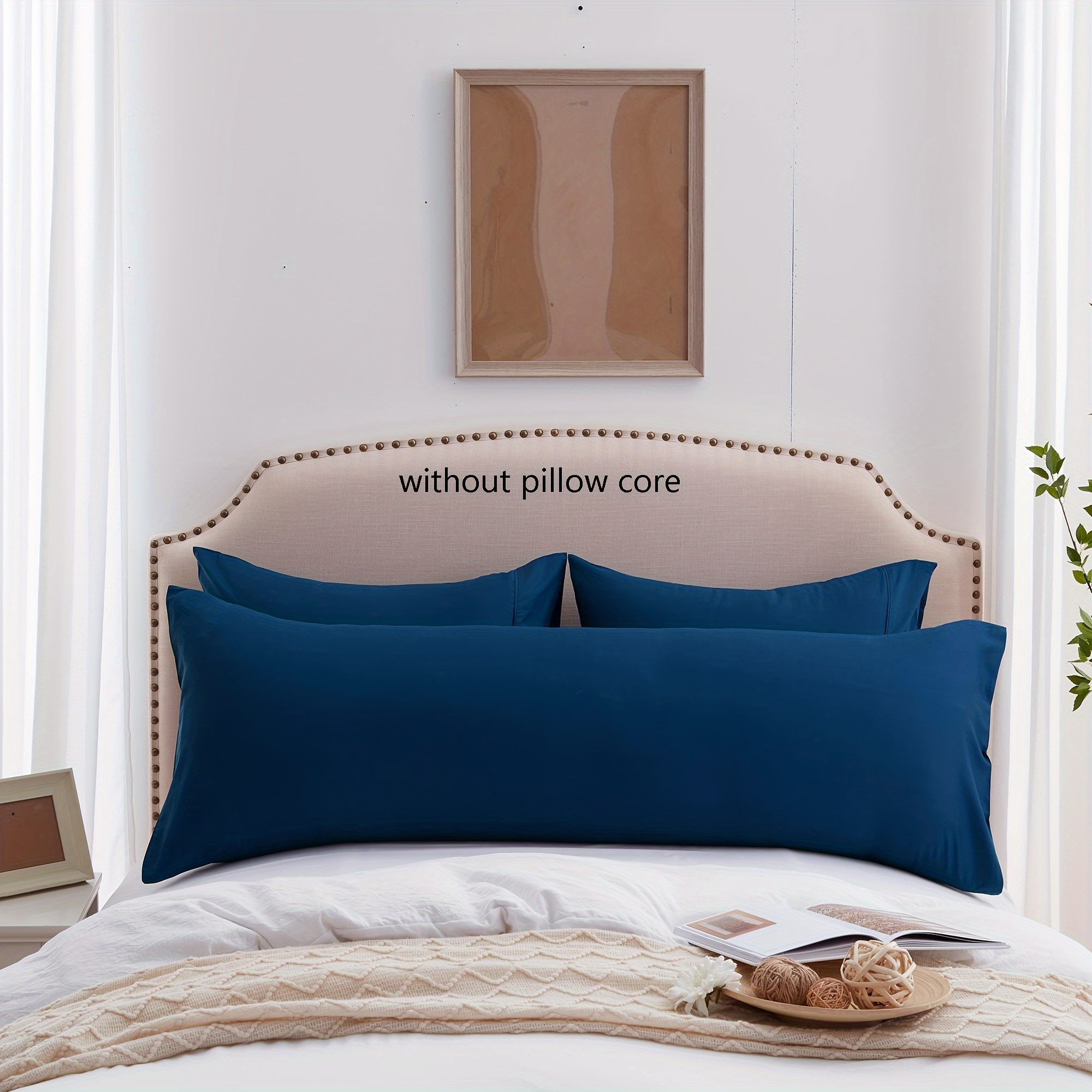 

Ultra-soft Bamboo Fiber Pillowcase 21"x54", Cool & Breathable Navy Blue, Envelope Closure - No Insert Or Liner Included